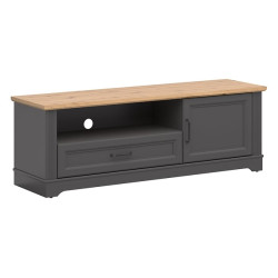 Szafka RTV Tolmin 150 cm z drzwiami i szuflada grafit/dab artisan