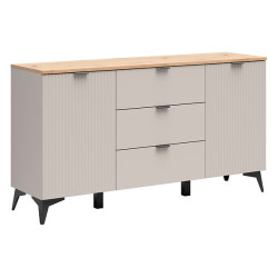 Komoda Velton 150 cm z 2 drzwiami i 3 szufladami kaszmir/dab artisan
