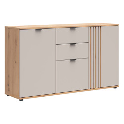 Komoda Brevas 150 cm z 3 drzwiami i 2 szufladami dab artisan/kaszmir