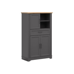 Regal Tolmin 90 cm z 3 drzwiami i szuflada grafit/dab artisan