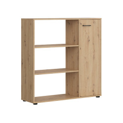 Regal Space Office 120 cm z drzwiami i 3 polkami dab artisan