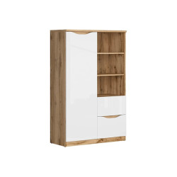 Regal Nuis 90 cm z drzwiami 2 szufladami i 3 polkami dab wotan