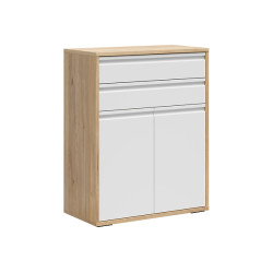 Komoda Reserve 80 cm z 2 drzwiami i 2 szufladami dab mauvella/bialy