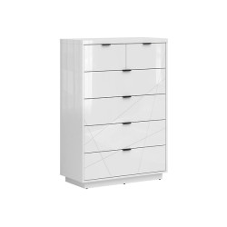 Komoda Forn 90 cm z 6 szufladami bialy polysk