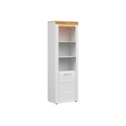 Regal Horton 68 cm z drzwiami i 3 polkami bialy