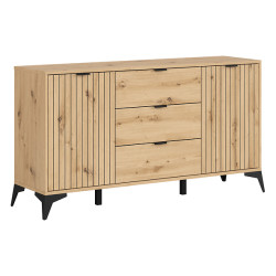 Komoda Lamea 150 cm z 2 drzwiami i 3 szufladami dab artisan