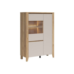 Witryna Sawira II 107 cm z 3 drzwiami dab mauvella/kaszmir