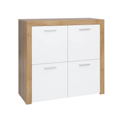 Szafka Balder 104 cm czterodrzwiowa dab riviera/bialy polysk
