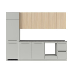 Komplet kuchenny Milino Medium A 285 cm szary/dab z blatem