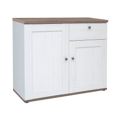 Komoda Stockholm 103 cm z 2 drzwiami i szuflada sosna andersen biala/dab sonoma ciemna