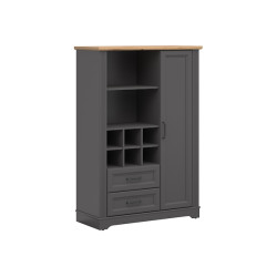 Regal Tolmin 100 cm z drzwiami i 2 szufladami grafit/dab artisan