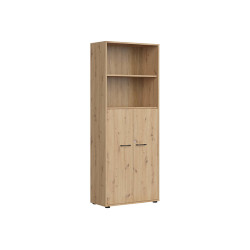Regal zamykany na klucz Space Office 80 cm z 2 drzwiami i 2 polkami dab artisan
