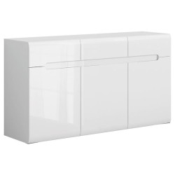Komoda Azteca Trio 150 cm z 3 drzwiami i 3 szufladami bialy polysk