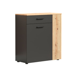 Komoda Esteban 80 cm z 2 drzwiami i szuflada grafit/dab evok