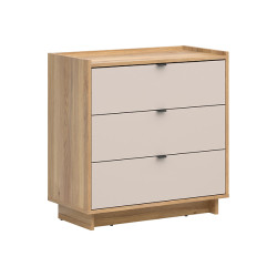 Komoda Dalva 85 cm z 3 szufladami dab mauvella/kaszmir