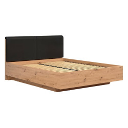 _ozko Lamea 160x200 z pojemnikiem i stelazem otwieranym od frontu dab artisan/czarny