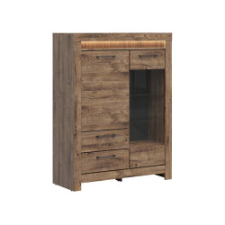 Witryna Torin 114 cm z 2 drzwiami i 2 szufladami dab ribbeck braz