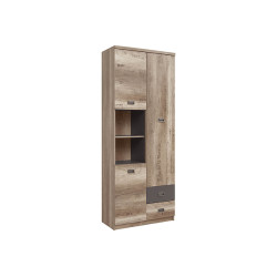 Regal Malcolm 80 cm z 3 drzwiami 2 szufladami i 2 polkami dab canyon monument
