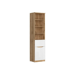 Regal Nuis 50 cm z drzwiami szuflada i 4 polkami dab wotan