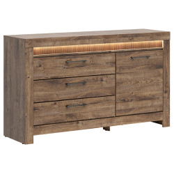 Komoda Torin 157 cm z drzwiami i 3 szufladami dab ribbeck braz