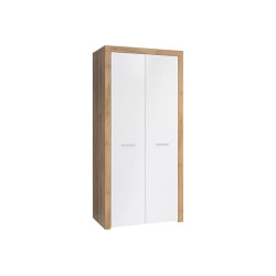 Szafa dwudrzwiowa Balder 90 cm dab riviera/bialy polysk