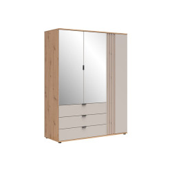 Szafa trzydrzwiowa Brevas 150 cm z 3 drzwiami i 3 szufladami dab artisan/kaszmir