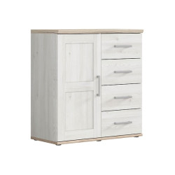 Komoda Romance 93 cm z drzwiami i 4 szufladami modrzew sibiu jasny