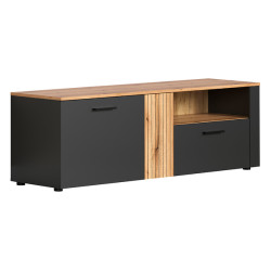 Szafka RTV Esteban 150 cm z 2 drzwiami i szuflada grafit/dab evok
