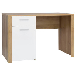Biurko Balder 120 cm z drzwiami i szuflada dab riviera/bialy
