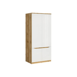 Szafa czterodrzwiowa Nuis 90 cm dab wotan/bialy polysk