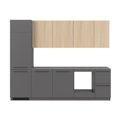Komplet kuchenny Milino Medium A 285 cm z blatem antracyt/dab barbera piaskowy