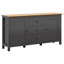 Komoda Hesen 186 cm z 2 drzwiami i 3 szufladami grafit/dab artisan