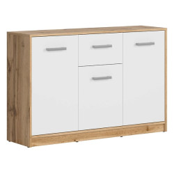 Komoda Matos 119 cm z 3 drzwiami i szuflada dab wotan/bialy