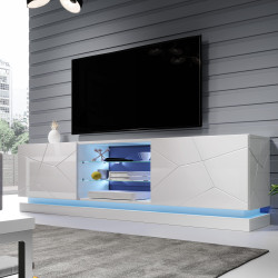 Szafka RTV QIU 200 cm kolor bialy + LED