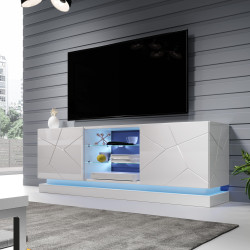 Szafka RTV QIU 160 cm kolor bialy + LED