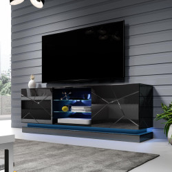 Szafka RTV QIU 160 cm kolor czarny + LED