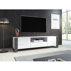 Szafka RTV WOOD kolor bialy polysk