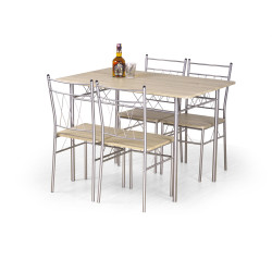 FAUST zestaw stol + 4 krzesla dab sonoma (1p=1kpl)