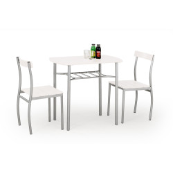 LANCE zestaw: stol + 2 krzesla, bialy