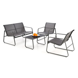 CONOR zestaw ogrodowy ( sofa + fotel 2x + lawa ), ciemny popiel / jasny popiel